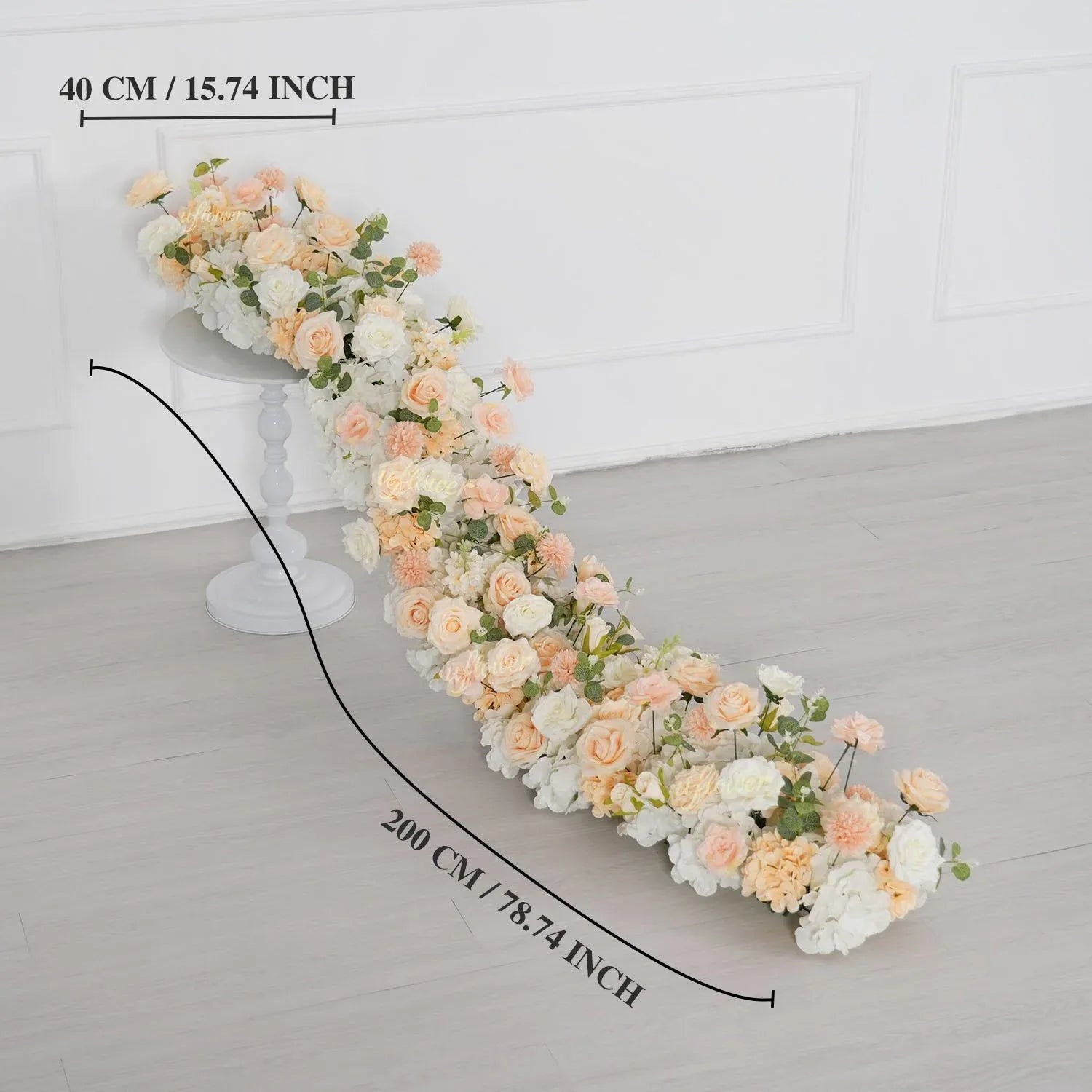 Uflower Champagne Rose Floral Square Arch Wedding Party Backdrop Decoration SET80173 - Uflower