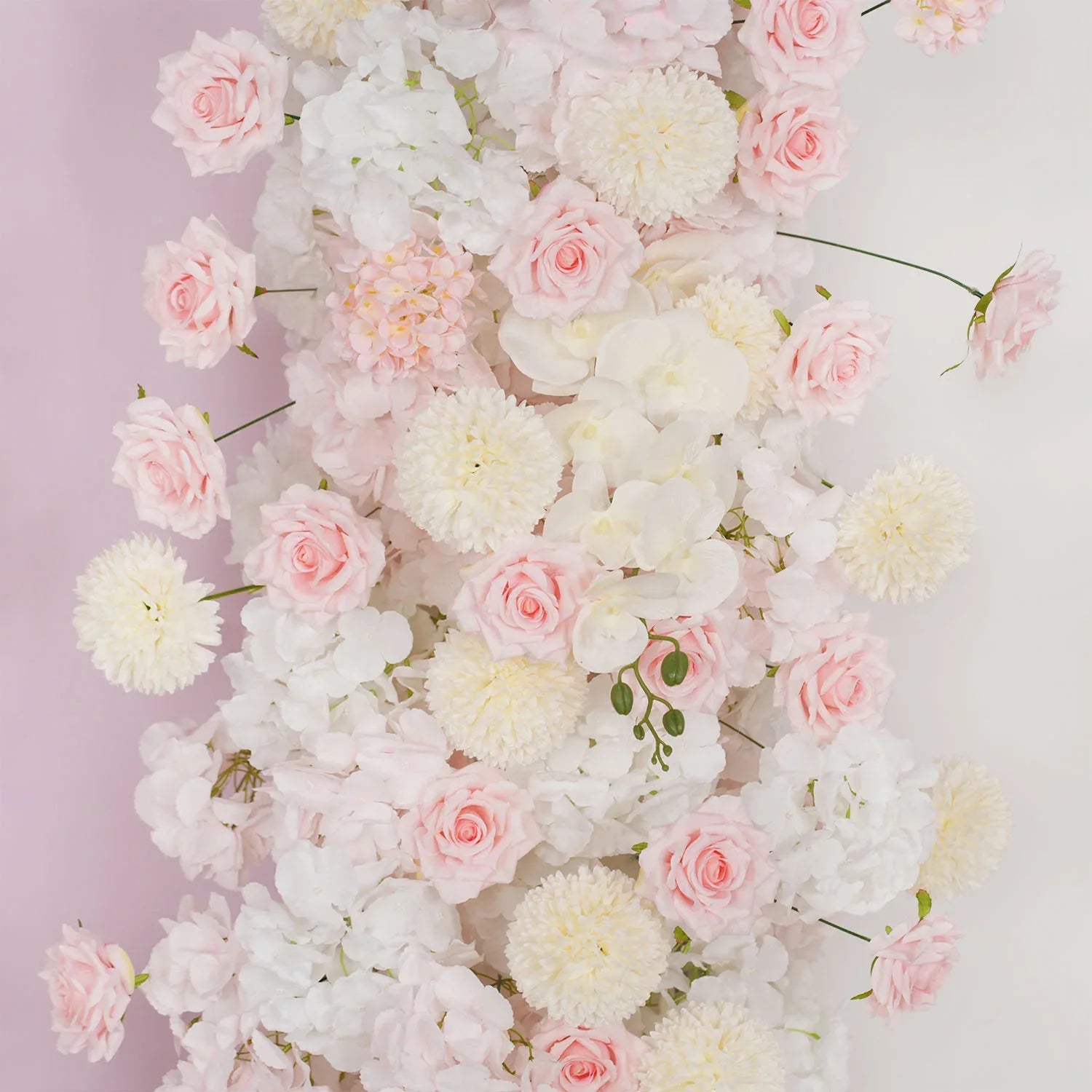 Uflower Pink Rose Orchid Pompoms Wedding Background Arch KT Board Decorative Flower SET80085 - Uflower