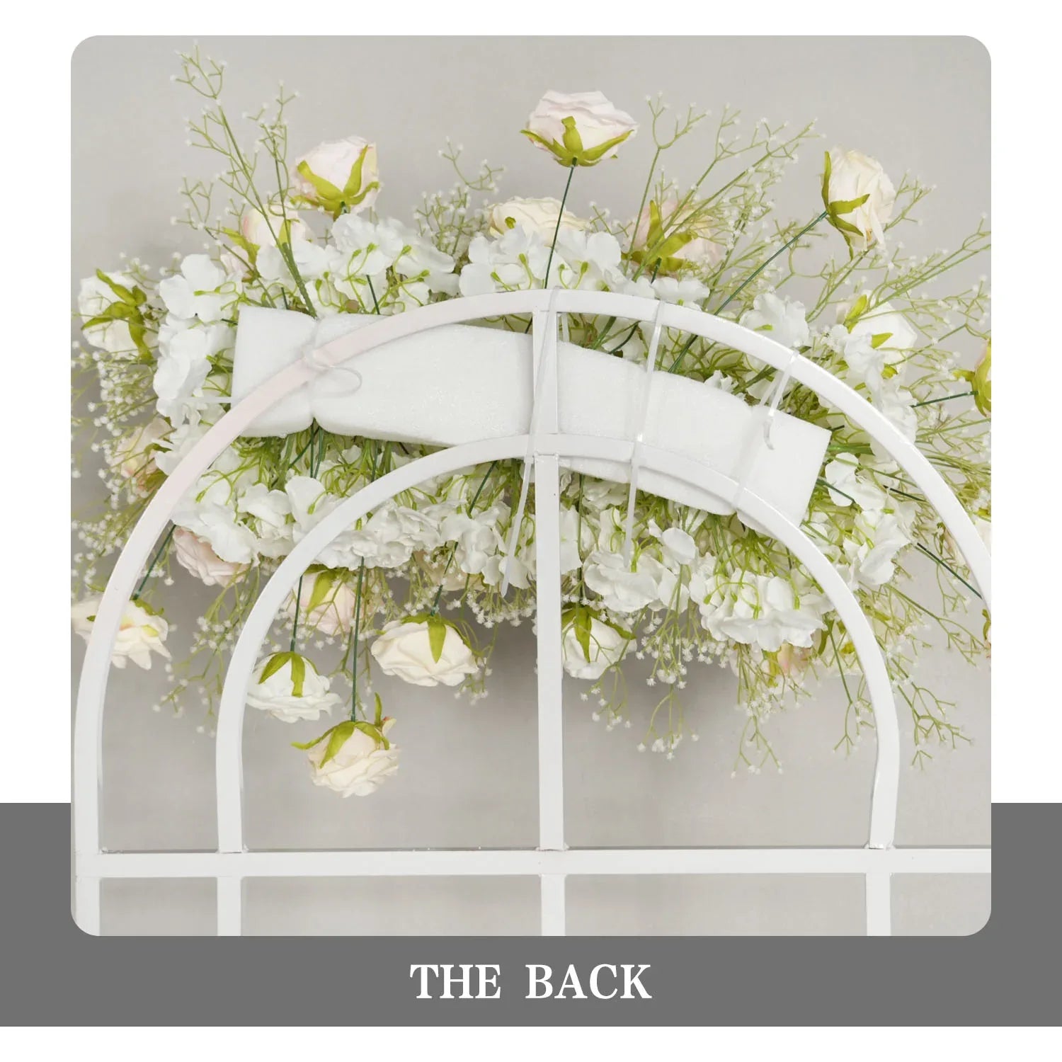 Uflower Champagne White Babysbreath Rose Arrangement Wedding KT Backdrop Decor SET80131 - Uflower