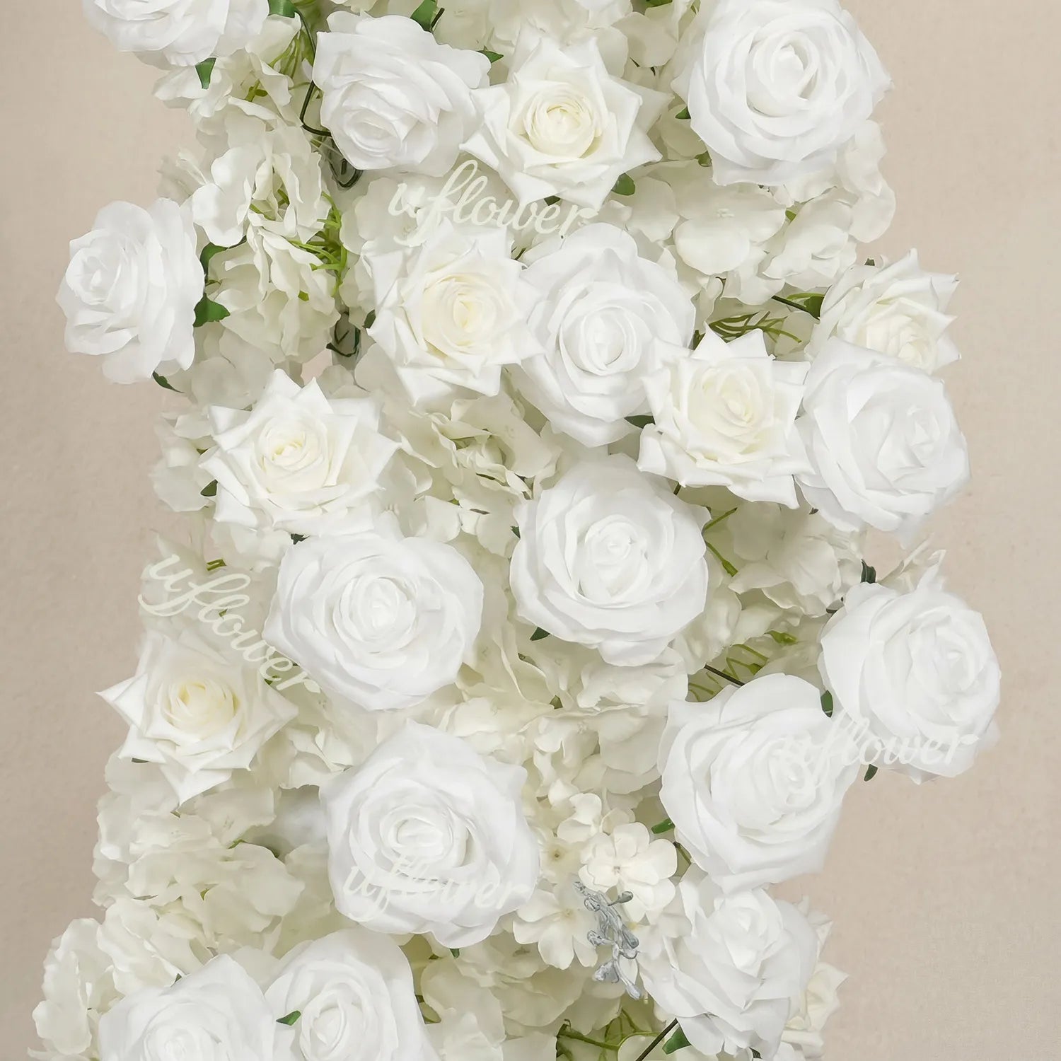 Uflower Artificial White Rose Heart Arch Wedding Decor SET80247-02