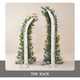 Uflower Pink Orange Greenery Floral Horn Arch Wedding Party Backdrop Decor SET80234