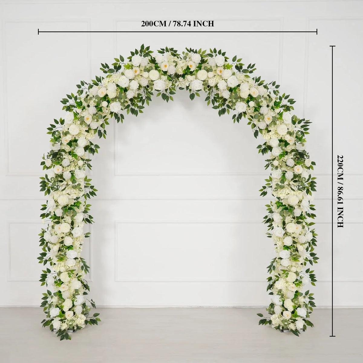 Uflower White Rose Greenery Floral Door Arch Wedding Party Backdrop Decoration SET80199 - Uflower