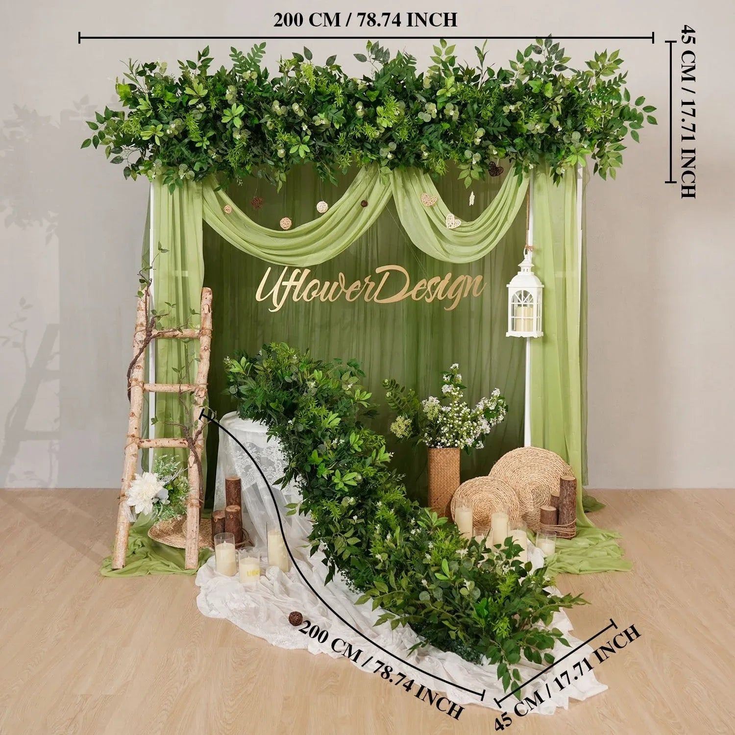 Uflower Artificial Greenery Flower Row Wedding KT Backdrop Decor SET80168 - Uflower