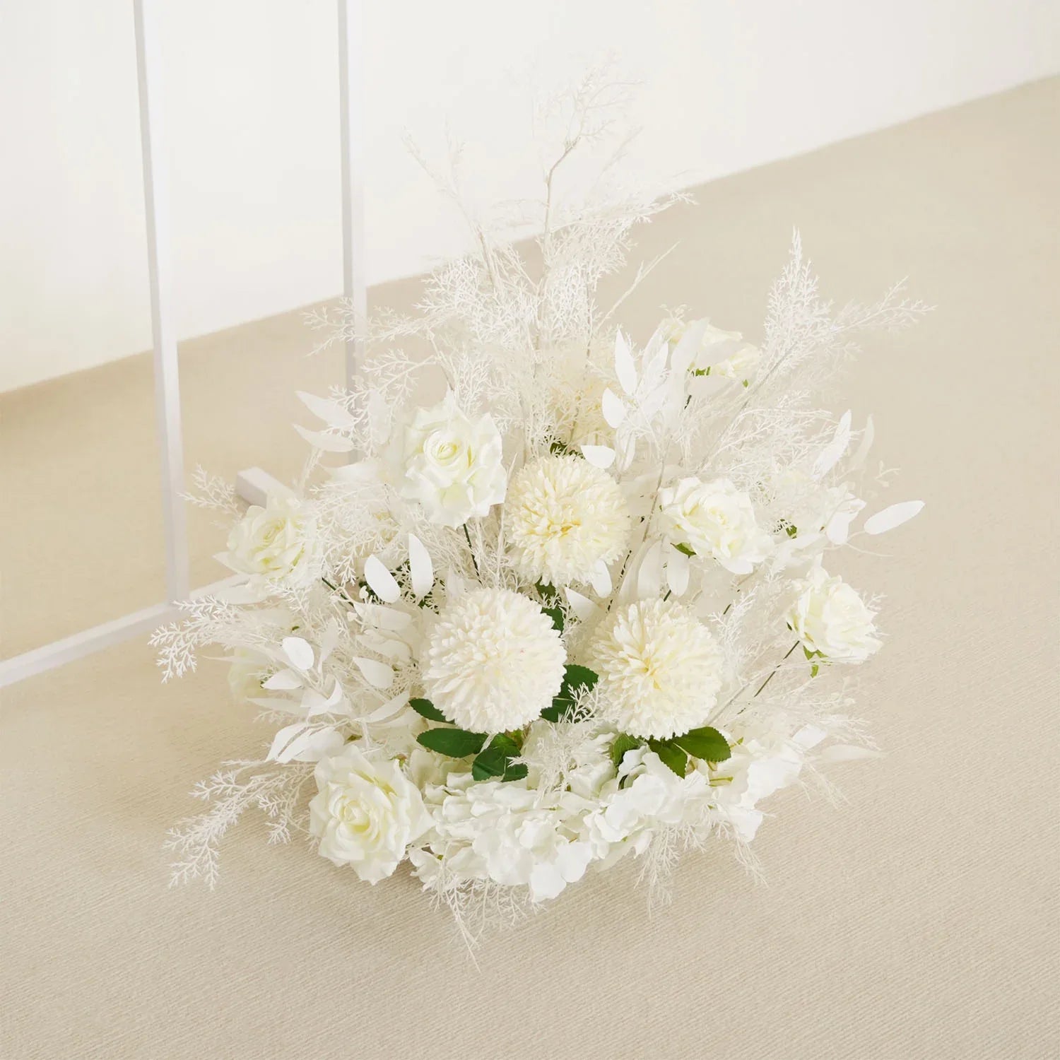 Uflower Artificial White Wedding KT Backdrop Flower Row Decor SET80061 - Uflower