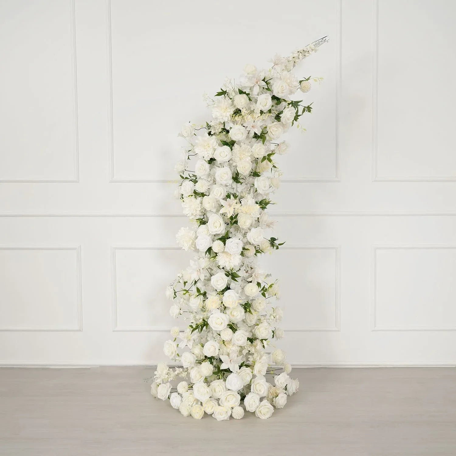 Uflower White Dahlia Floral Horn Arch Wedding Party Backdrop Decor SET80165-01 - Uflower