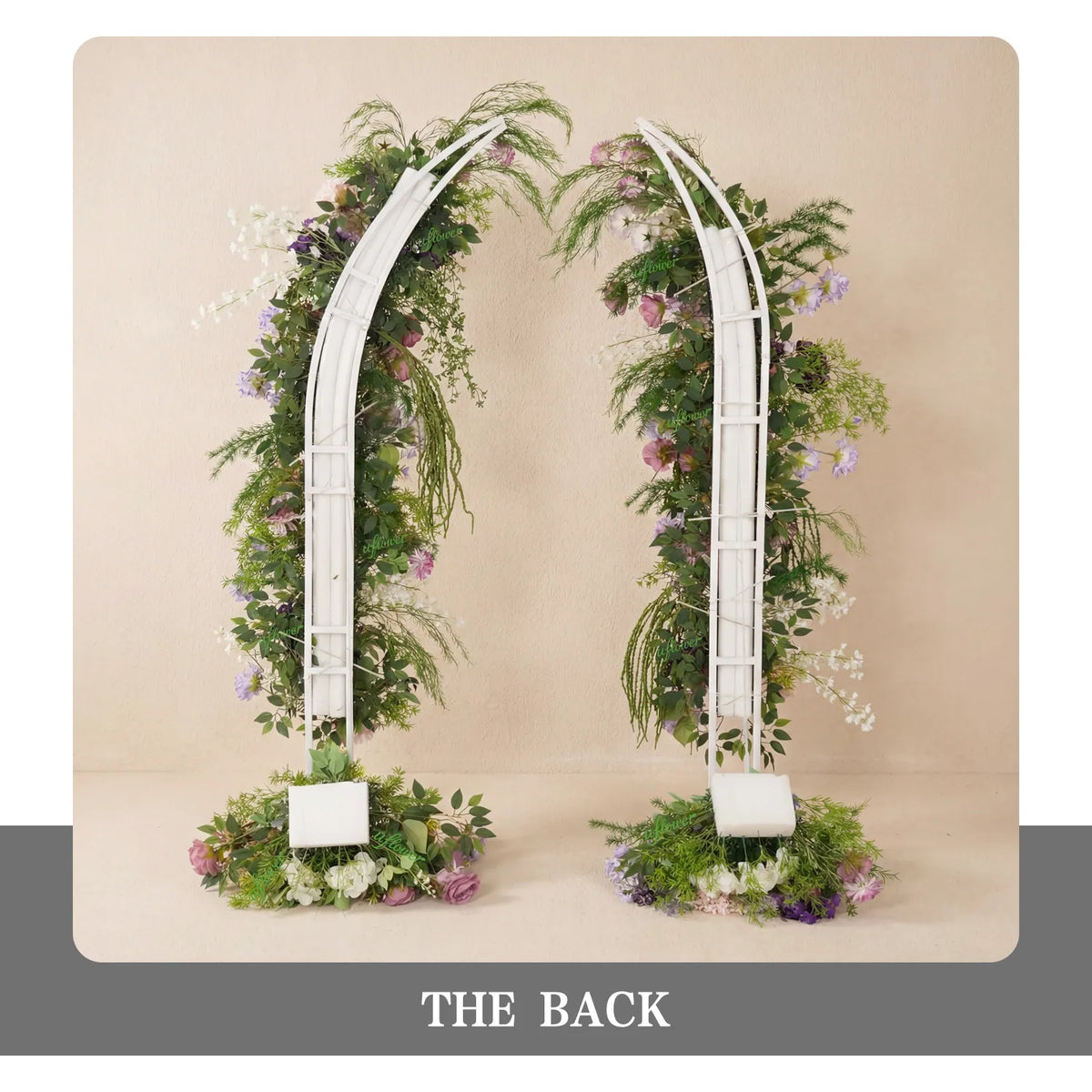 Uflower Purple Floral Greenery Arrangement Horn Arch Wedding Backdrop Props SET80227