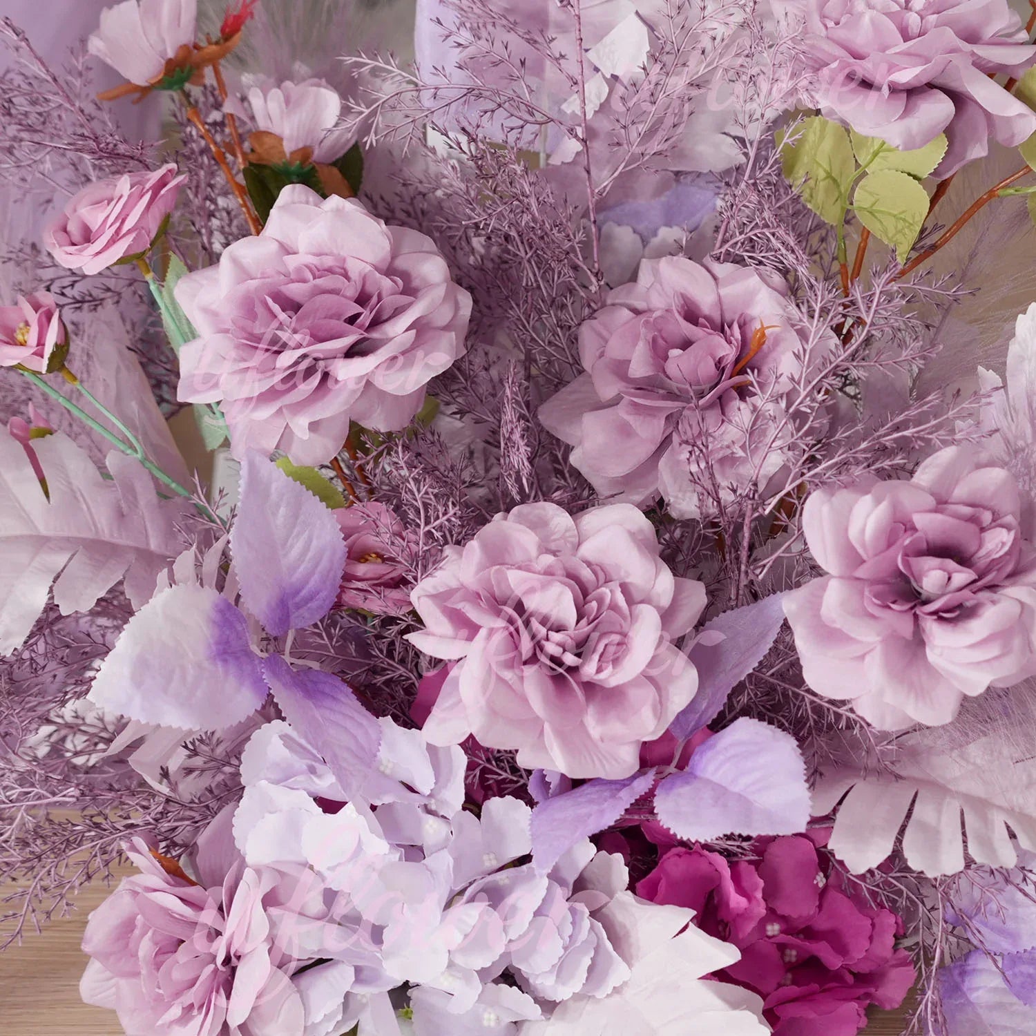 Uflower Purple Flower Arrangement Wedding Party Backdrop Floral Props SET80156 - Uflower