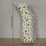Uflower Pink White Rose Floral Horn Arch Wedding Party Backdrop Decor SET80143 - Uflower