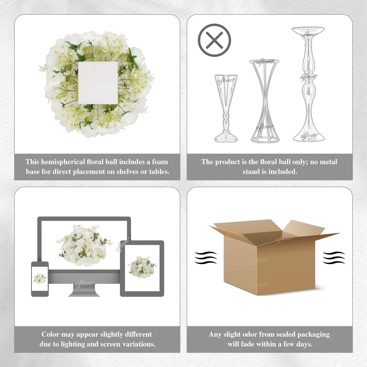 Uflower Rose Table Centerpieces Floral Ball Wedding Decor Flower Arrangement MB80098