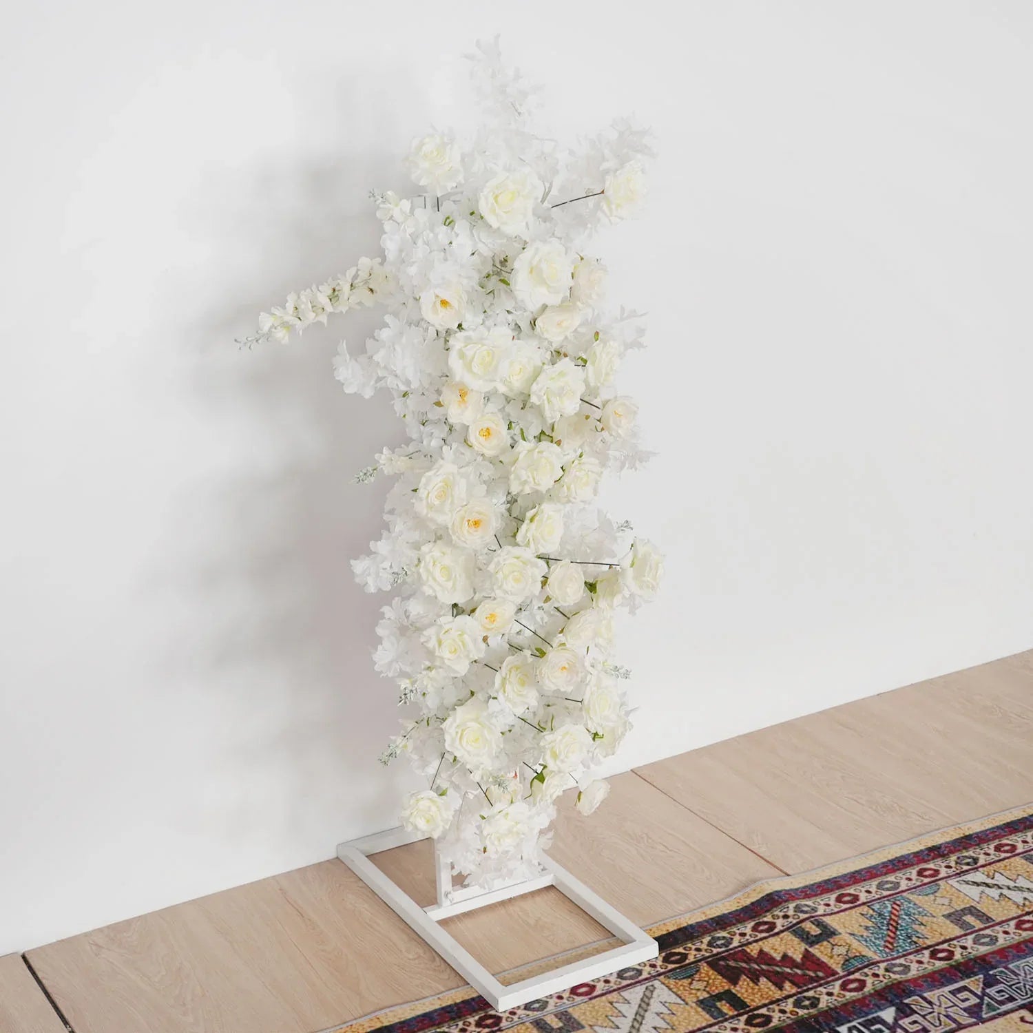 Uflower White Rose Wedding Background Arch KT Board Decoration Flower Arrangement SET80107 - Uflower