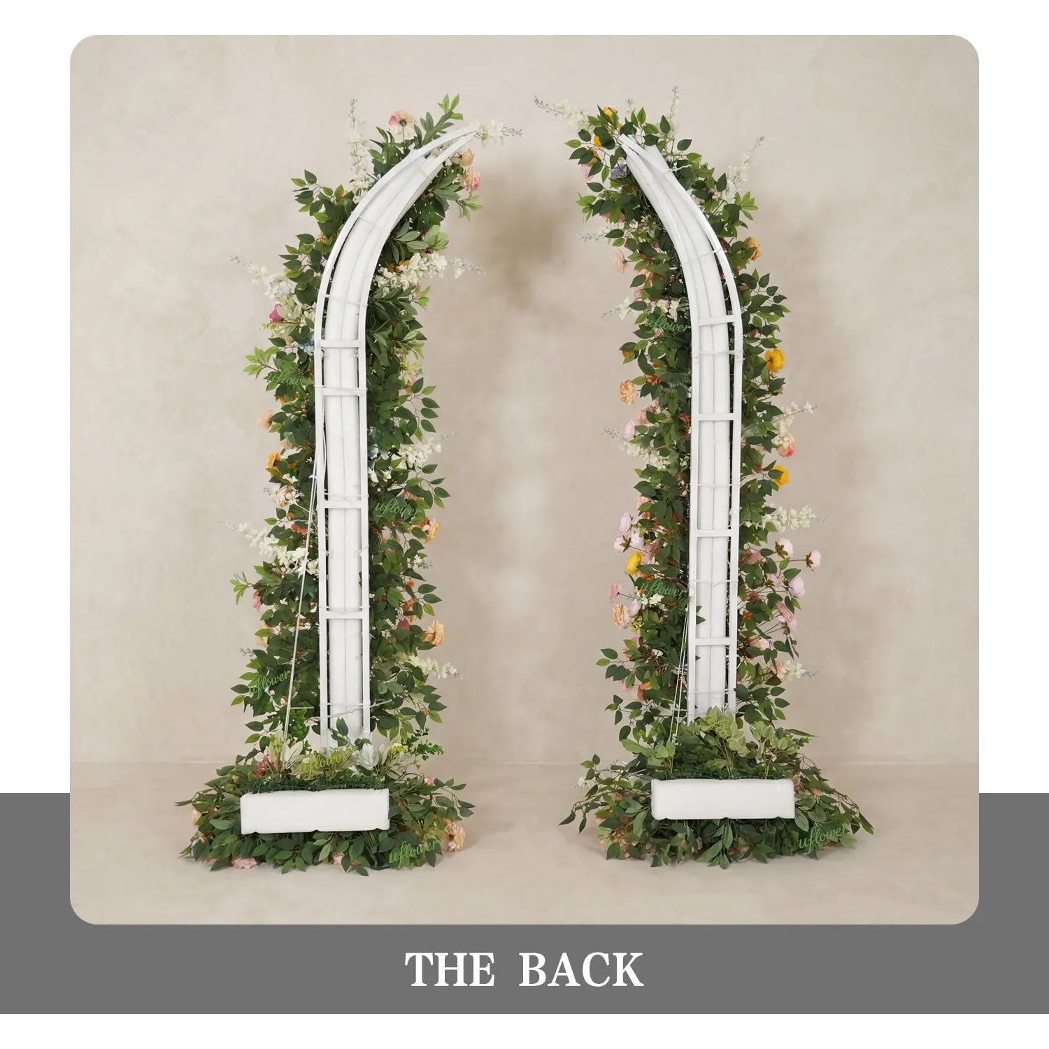 Uflower Colorful Floral Arrangement Horn Arch Wedding Backdrop Props SET80242-01