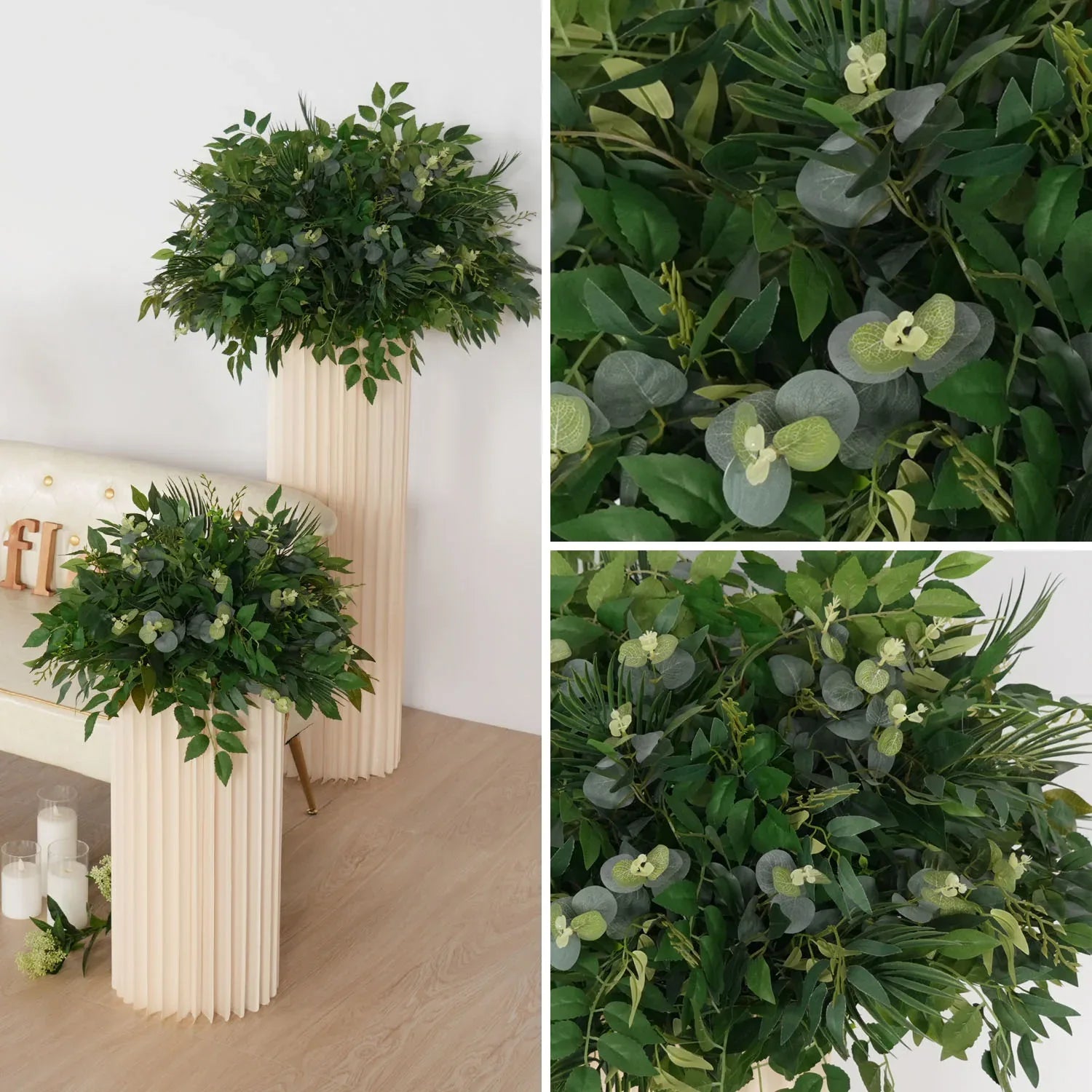 Uflower Green Leaf Table Centerpiece Floral Ball Wedding Table Decoration MB80066 - Uflower