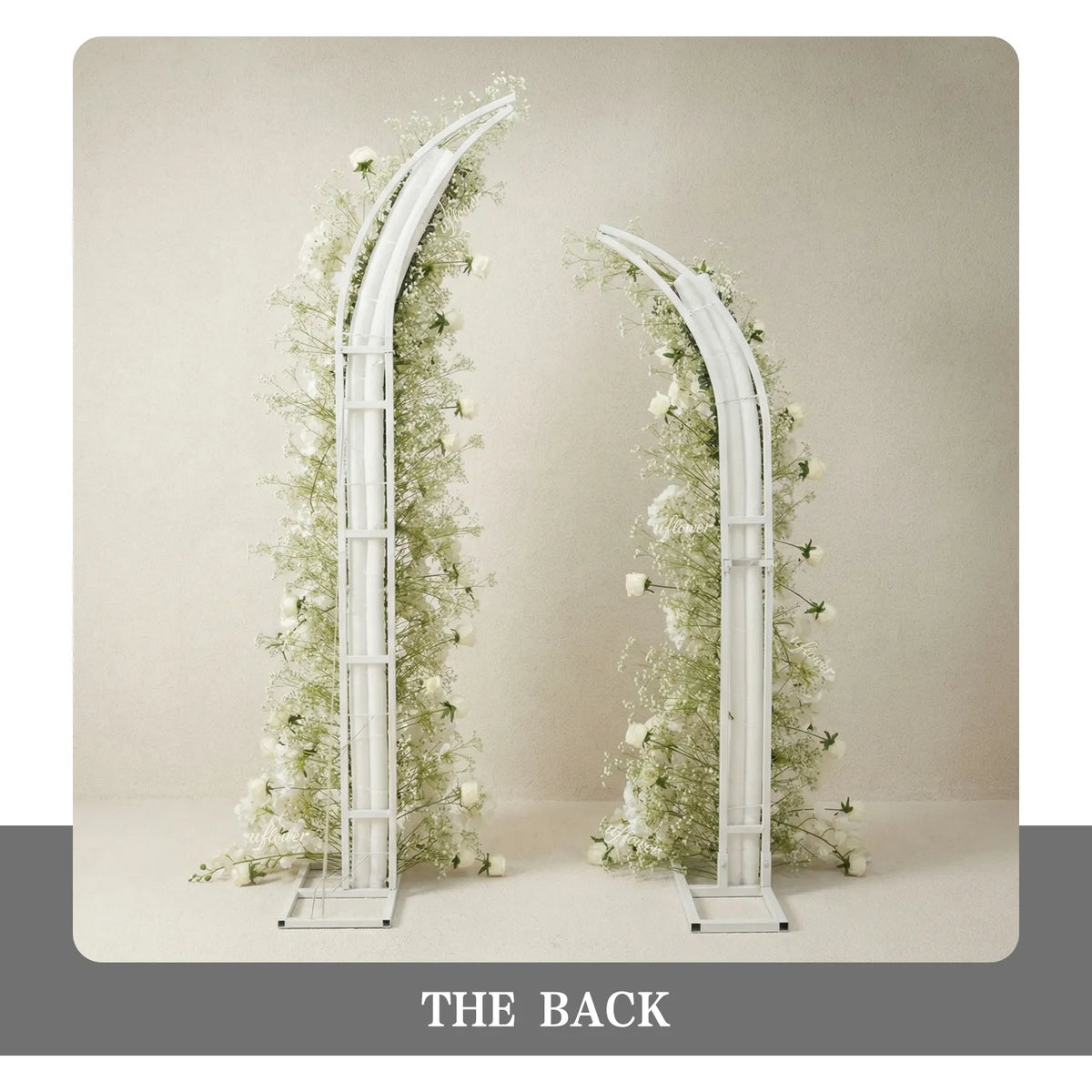 Uflower Gypsophile Blanc Arche Florale Corne Décoration de Toile de Fond pour Fête de Mariage SET80231