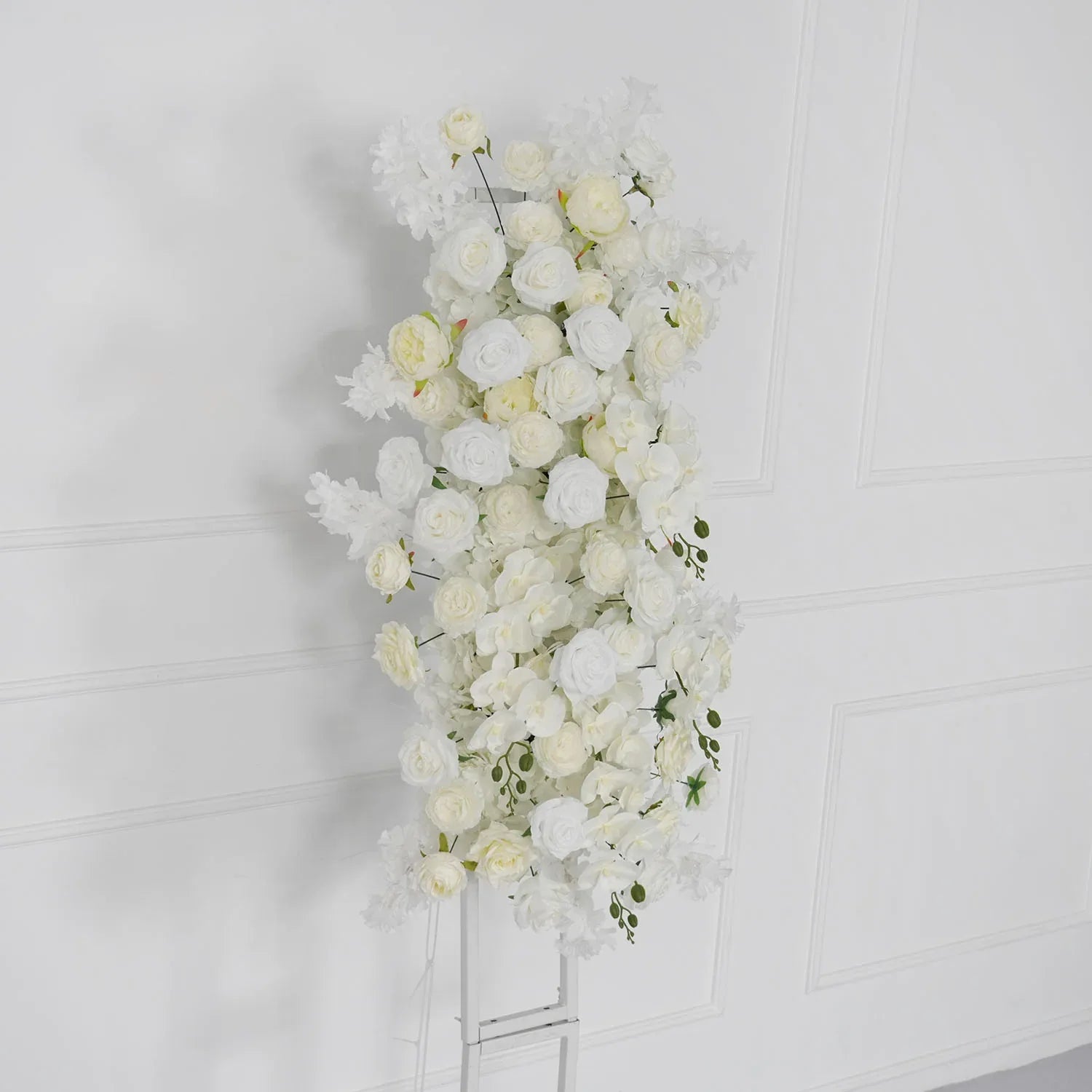 Uflower Artificial White Rose Flower Row Wedding KT Backdrop Decor SET80129 - Uflower