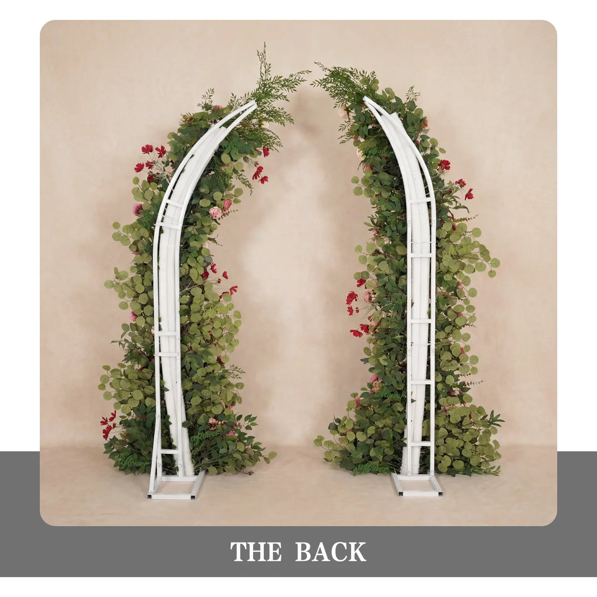Uflower Rose Rouge Rose Fleur Corne Arche De Mariage Fête Fond Décor SET80229