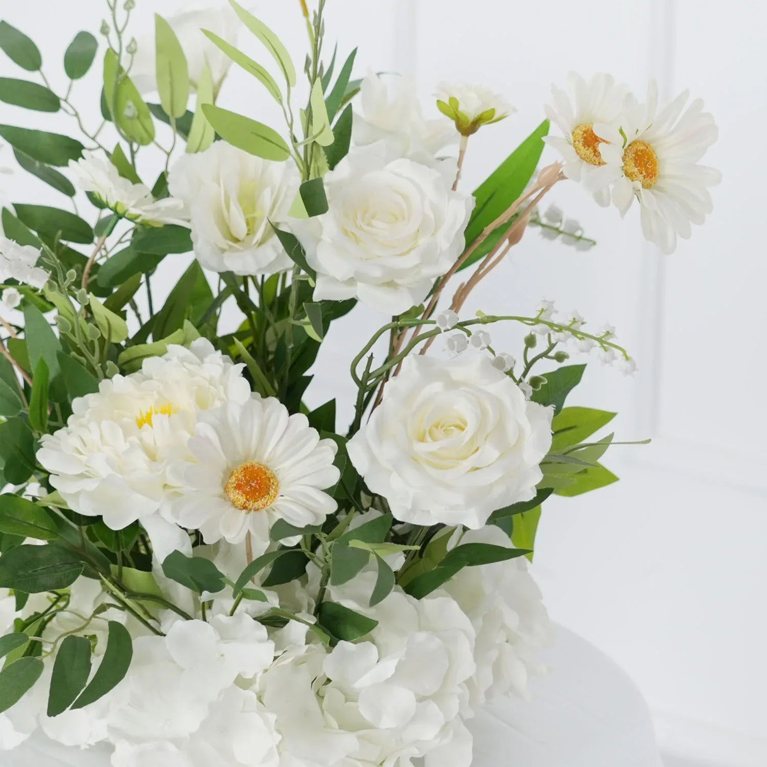 Uflower Artificial White Flower Row KT Background Wedding Decor SET80062 - Uflower