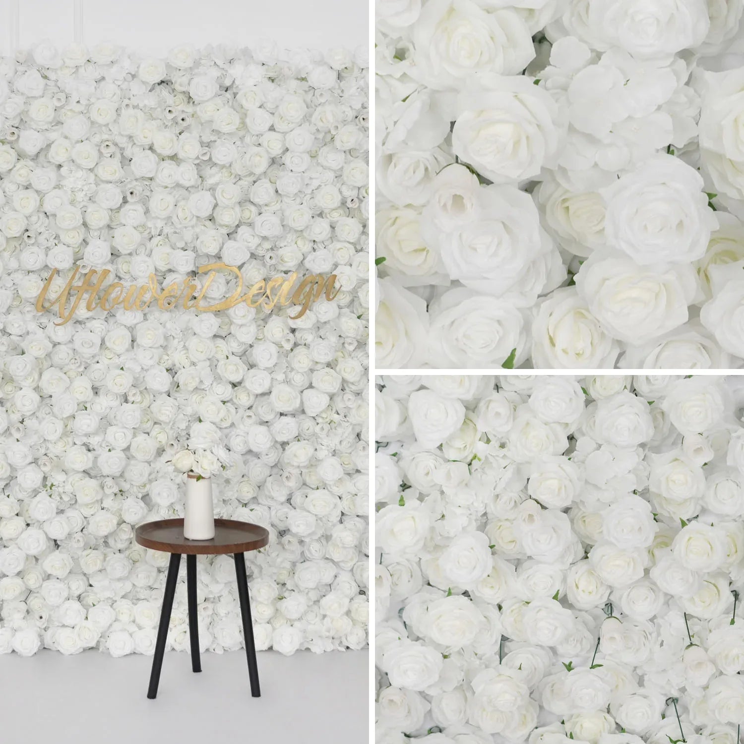 Uflower Artificial White Flower Wall Wedding Backdrop Decor SET80113 - Uflower