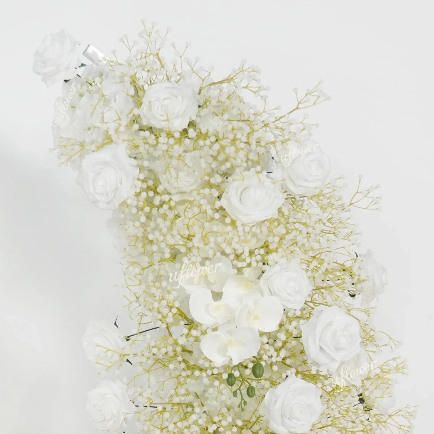 White Flower Row Decor Wedding Backdrop Horn Arch SET80087 - Uflower