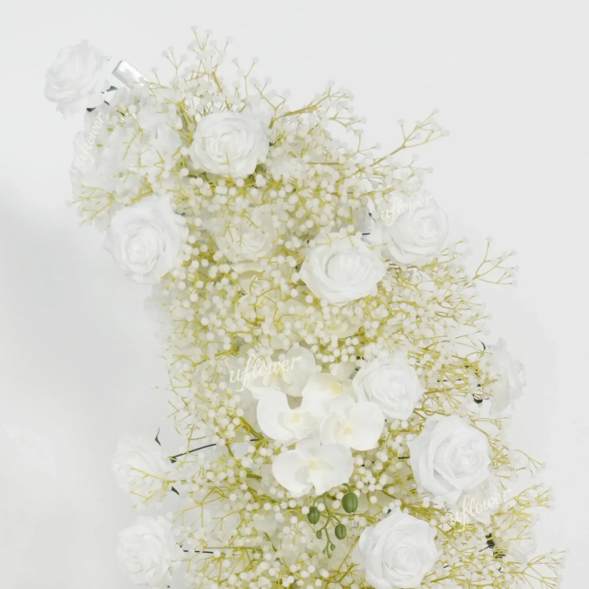 White Flower Row Decor Wedding Backdrop Horn Arch SET80087 - Uflower