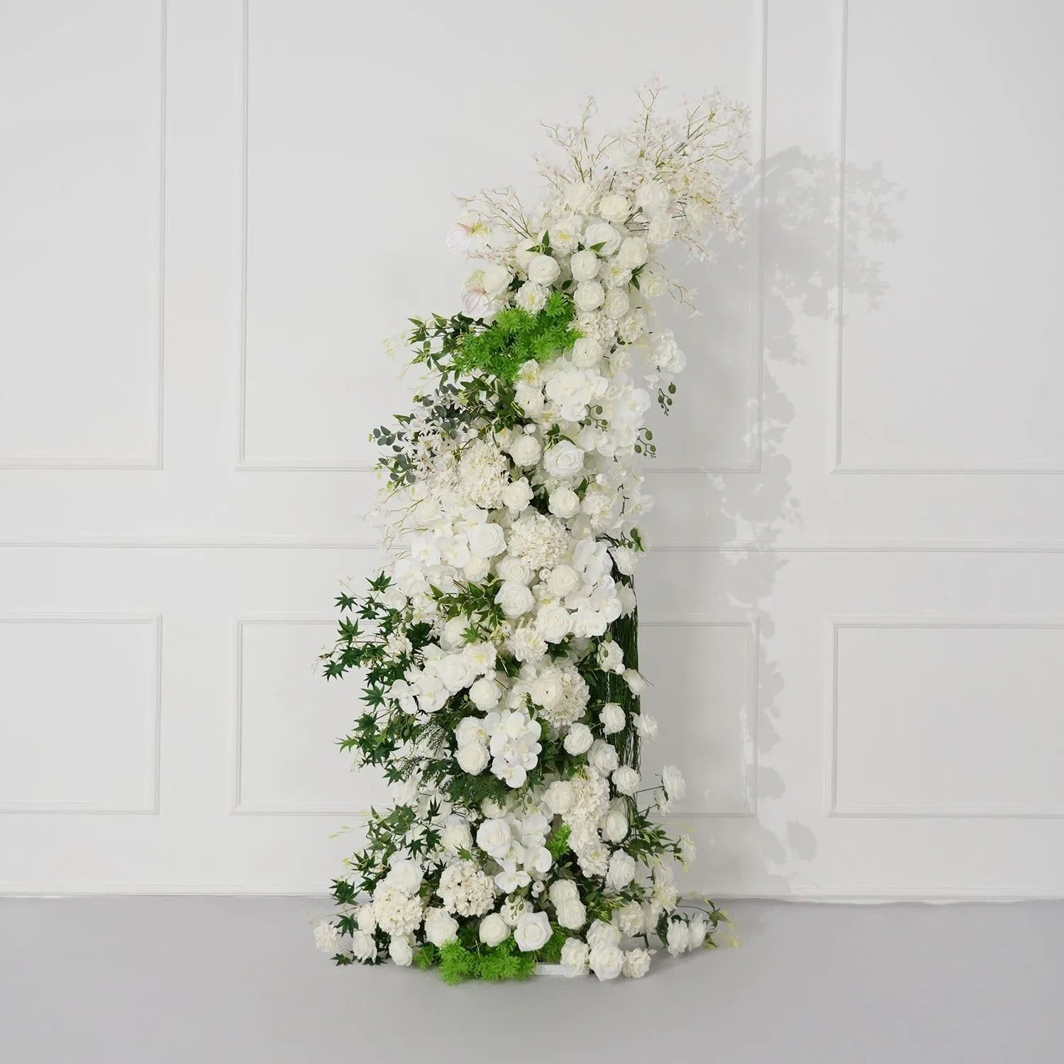 Uflower White Floral Greenery Horn Arch Wedding Party Backdrop Decor SET80159 - Uflower