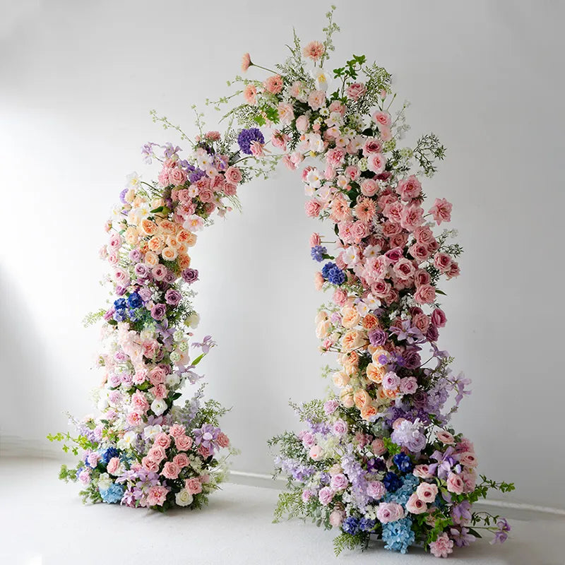 Uflower Mixcolor Horn Arch Floral Arrangement Wedding Backdrop Props SET80100