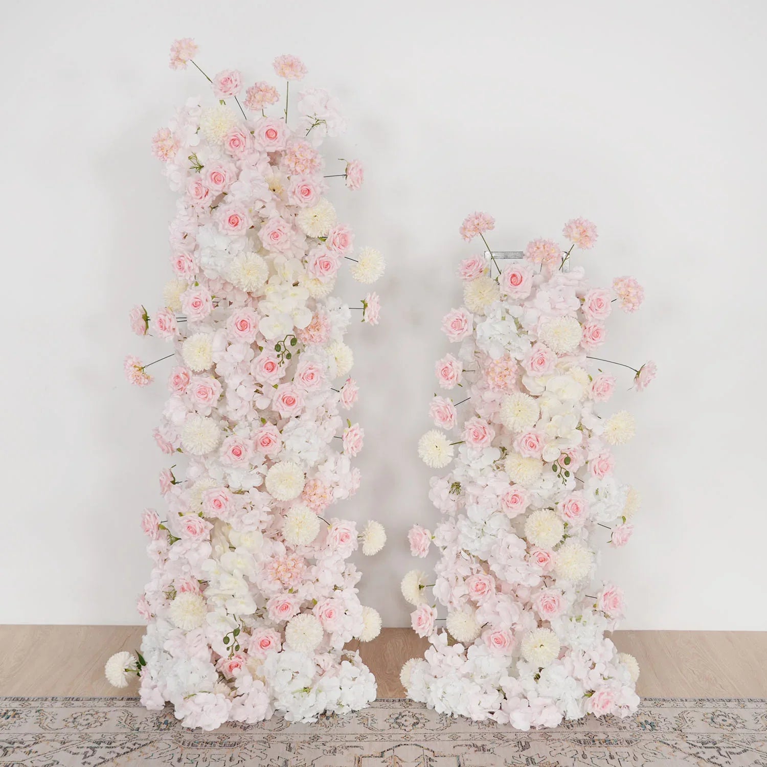 Uflower Pink Rose Orchid Pompoms Wedding Background Arch KT Board Decorative Flower SET80085 - Uflower