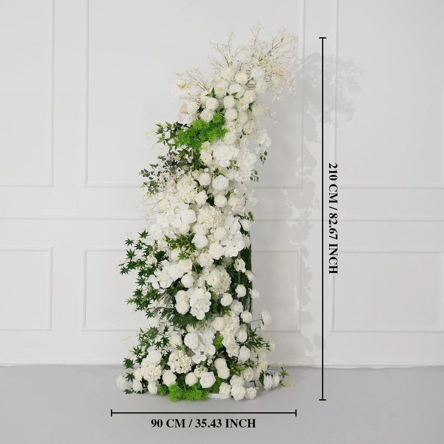 Uflower White Floral Greenery Horn Arch Wedding Party Backdrop Decor SET80159 - Uflower