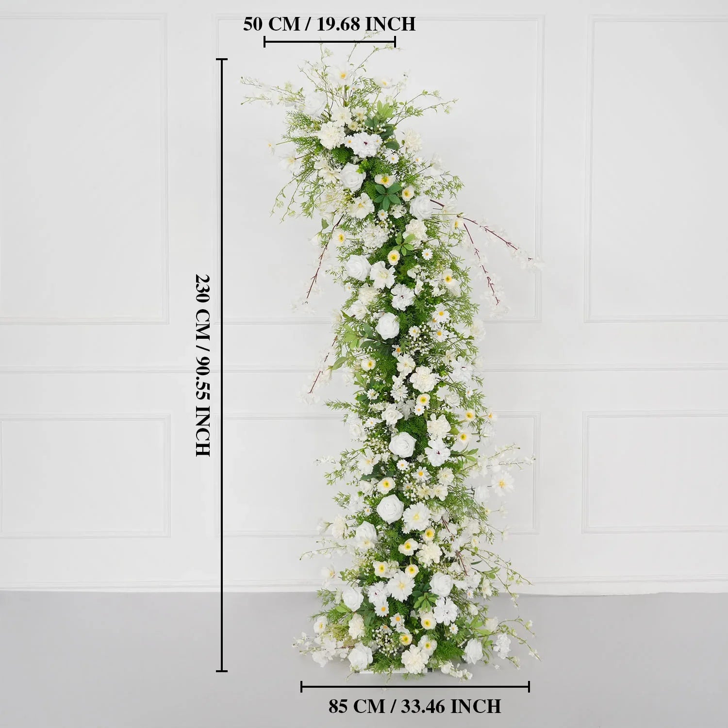 Uflower Green White Floral Horn Arch Wedding Party Backdrop Decor SET80127 - Uflower