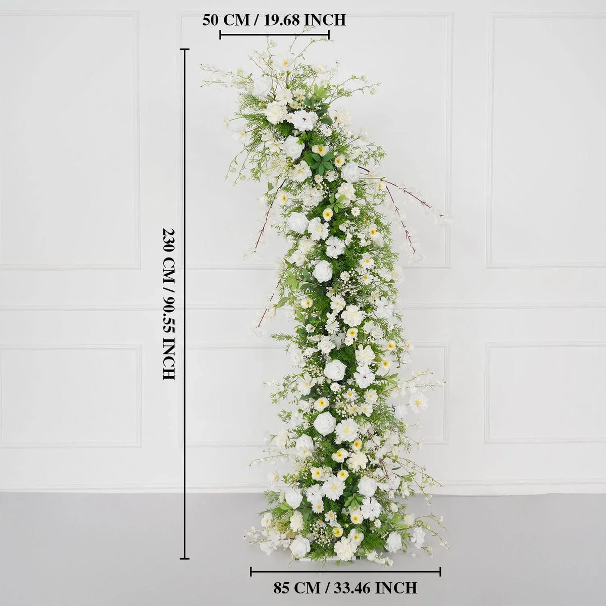 Uflower Green White Floral Horn Arch Wedding Party Backdrop Decor SET80127 - Uflower