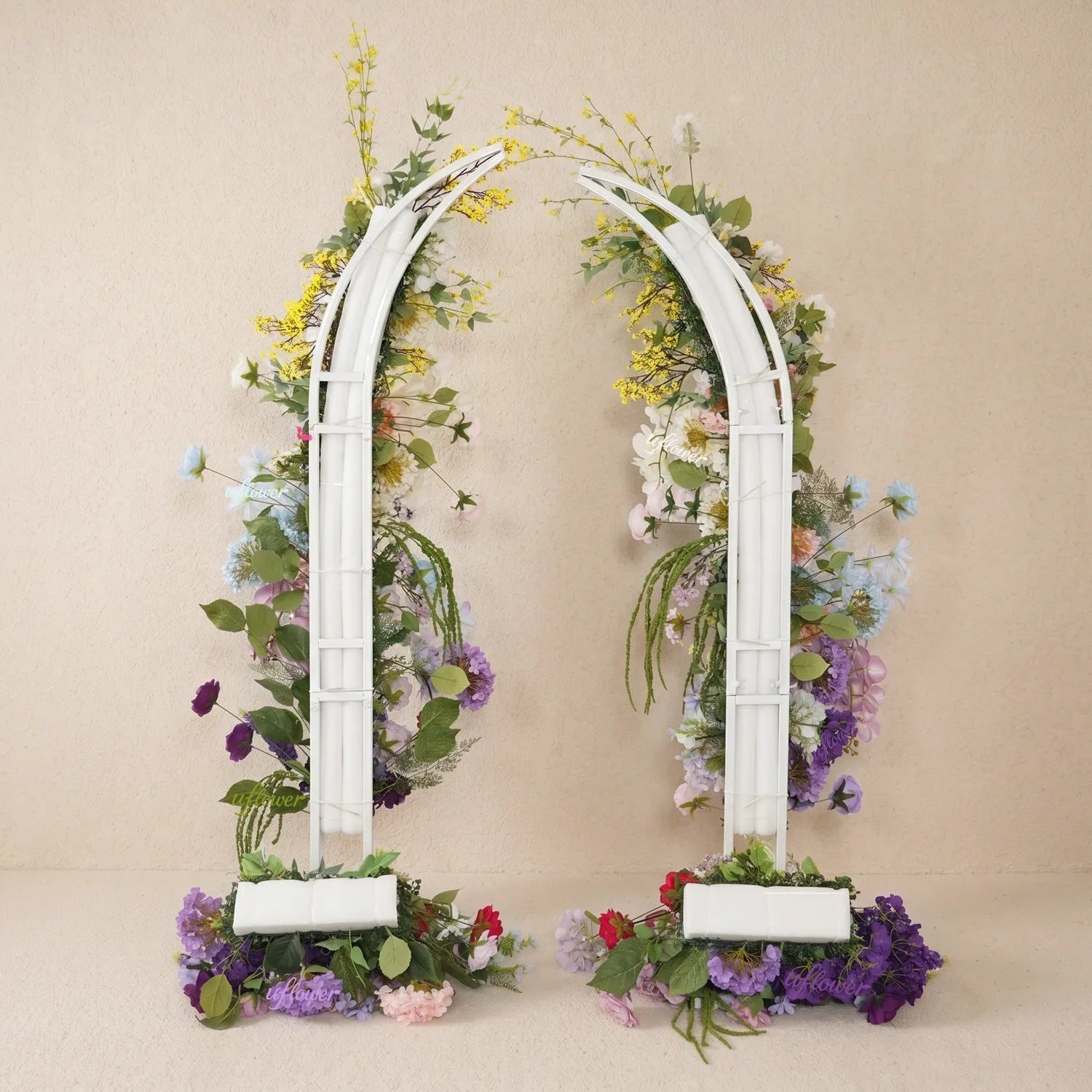 Uflower Purple Horn Arch Wedding Backdrop Party Event Decor Props SET80250-01