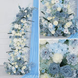 Uflower Blue White Floral Horn Arch Wedding Party Backdrop Decor SET80135 - Uflower