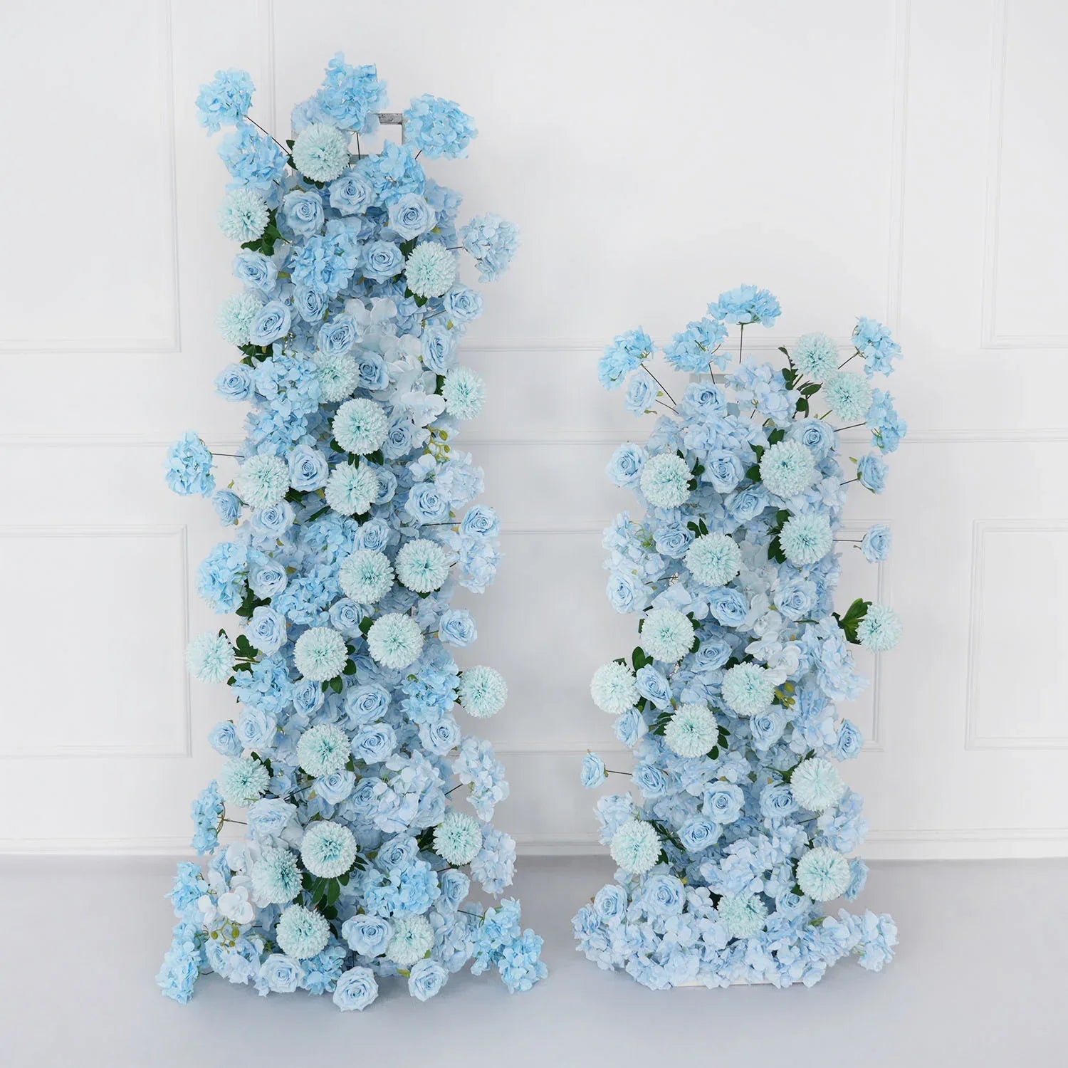 Uflower Blue Rose Orchid Pompoms Wedding Background Arch KT Board Decorative Flower SET80084 - Uflower