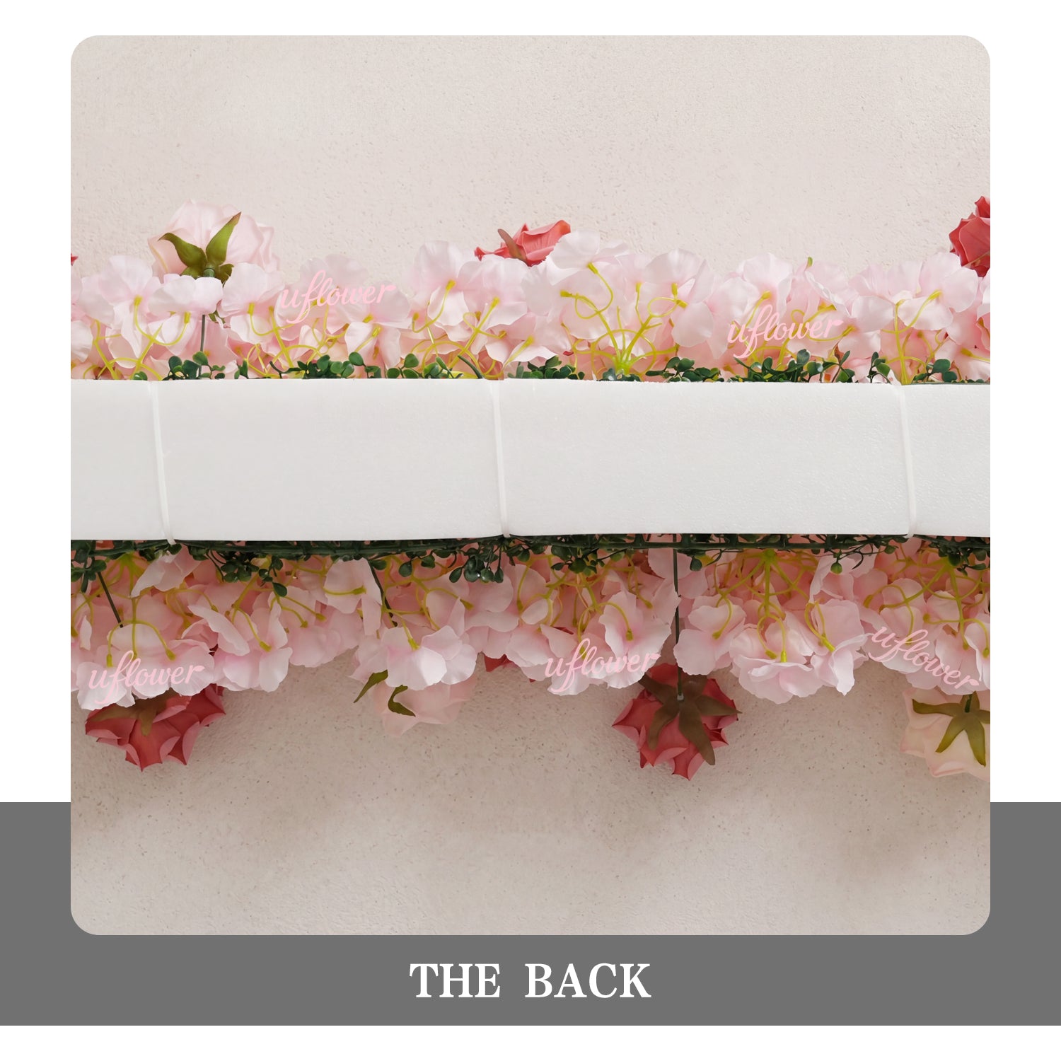 Uflower Pink Rose Floral Square Arch Wedding Party Backdrop Decoration SET80236