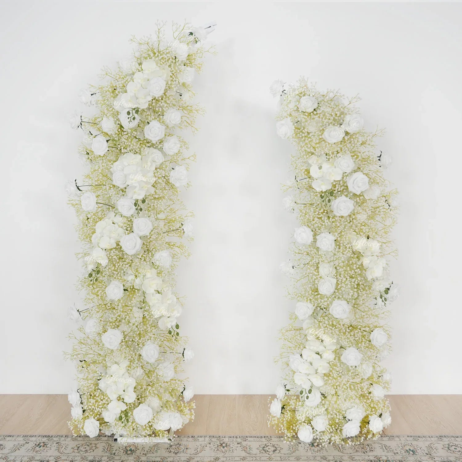 White Flower Row Decor Wedding Backdrop Horn Arch SET80087 - Uflower