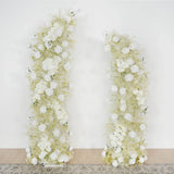 White Flower Row Decor Wedding Backdrop Horn Arch SET80087 - Uflower