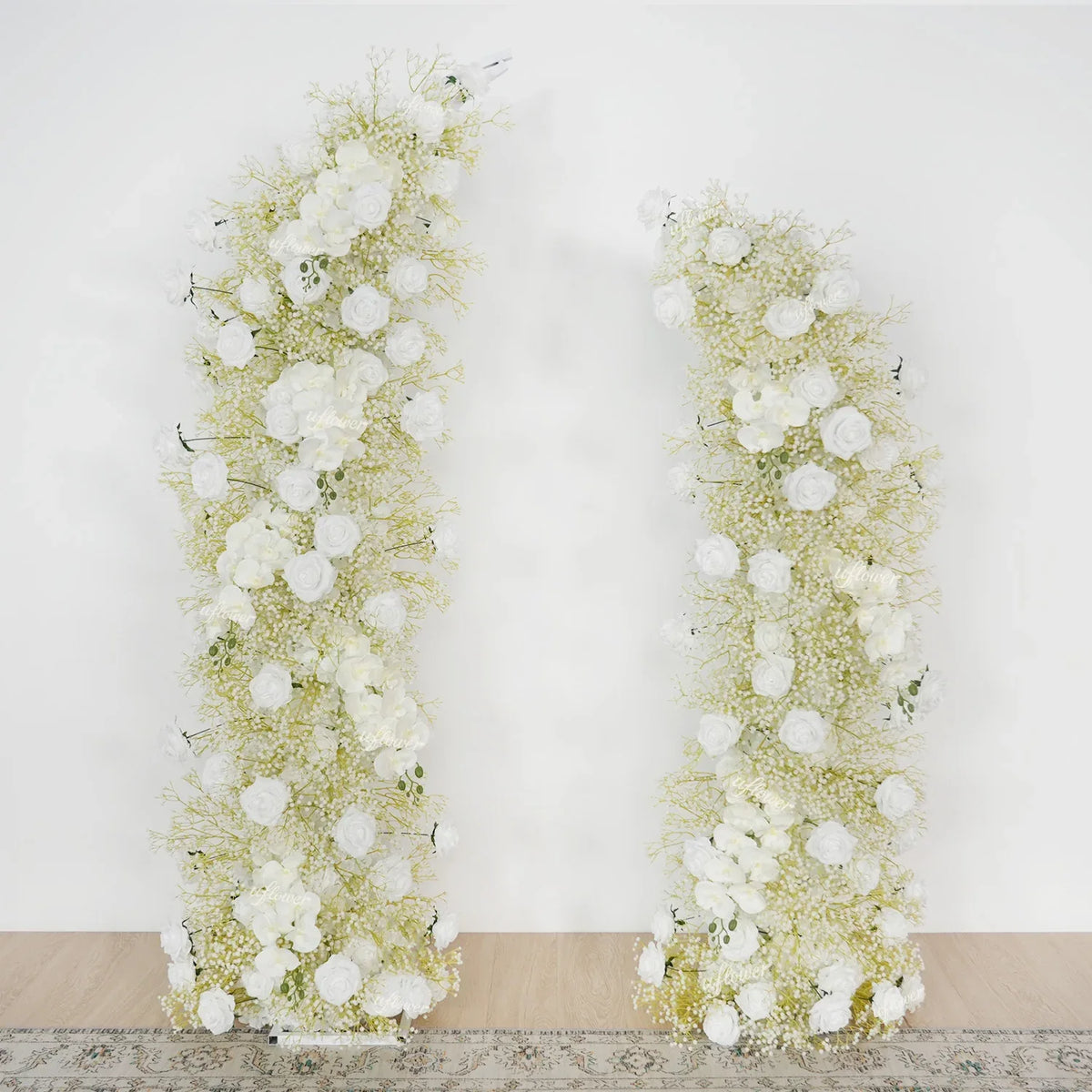 White Flower Row Decor Wedding Backdrop Horn Arch SET80087 - Uflower