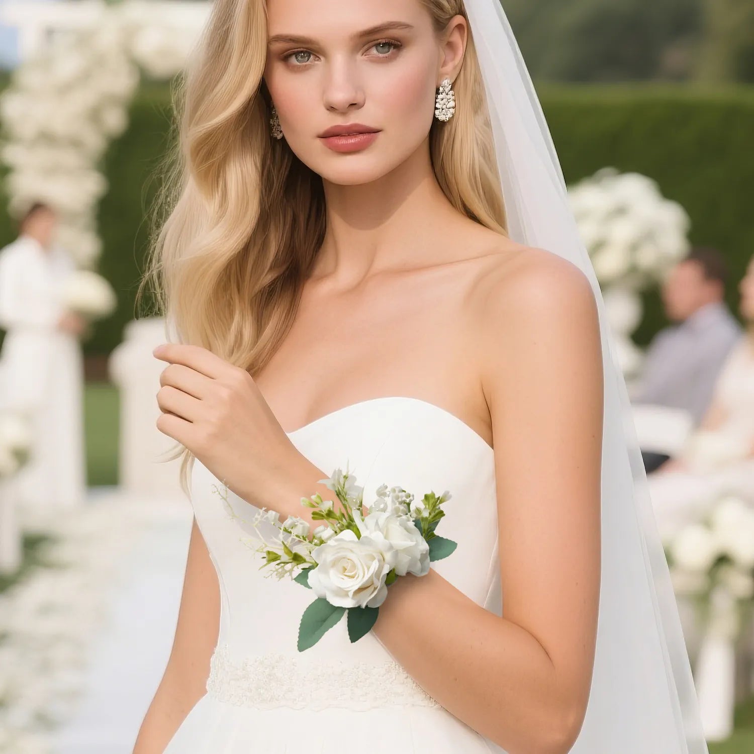 Uflower Wrist Corsages in Ivory MG80012-04*6