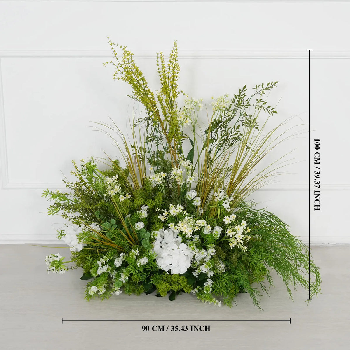 Décor de toile de fond pour fête de mariage en arche florale blanche Uflower, verdure, corne, ENSEMBLE80220