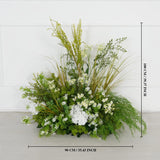 Décor de toile de fond pour fête de mariage en arche florale blanche Uflower, verdure, corne, ENSEMBLE80220