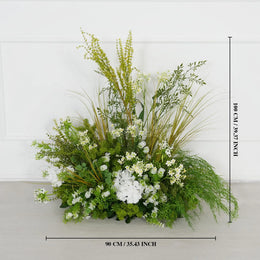 Uflower White Floral Greenery Horn Arch Wedding Party Backdrop Decor SET80220