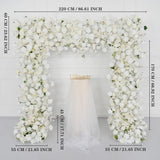 White Rose Flower Row Wedding Background Frame Arch SET80079 - Uflower