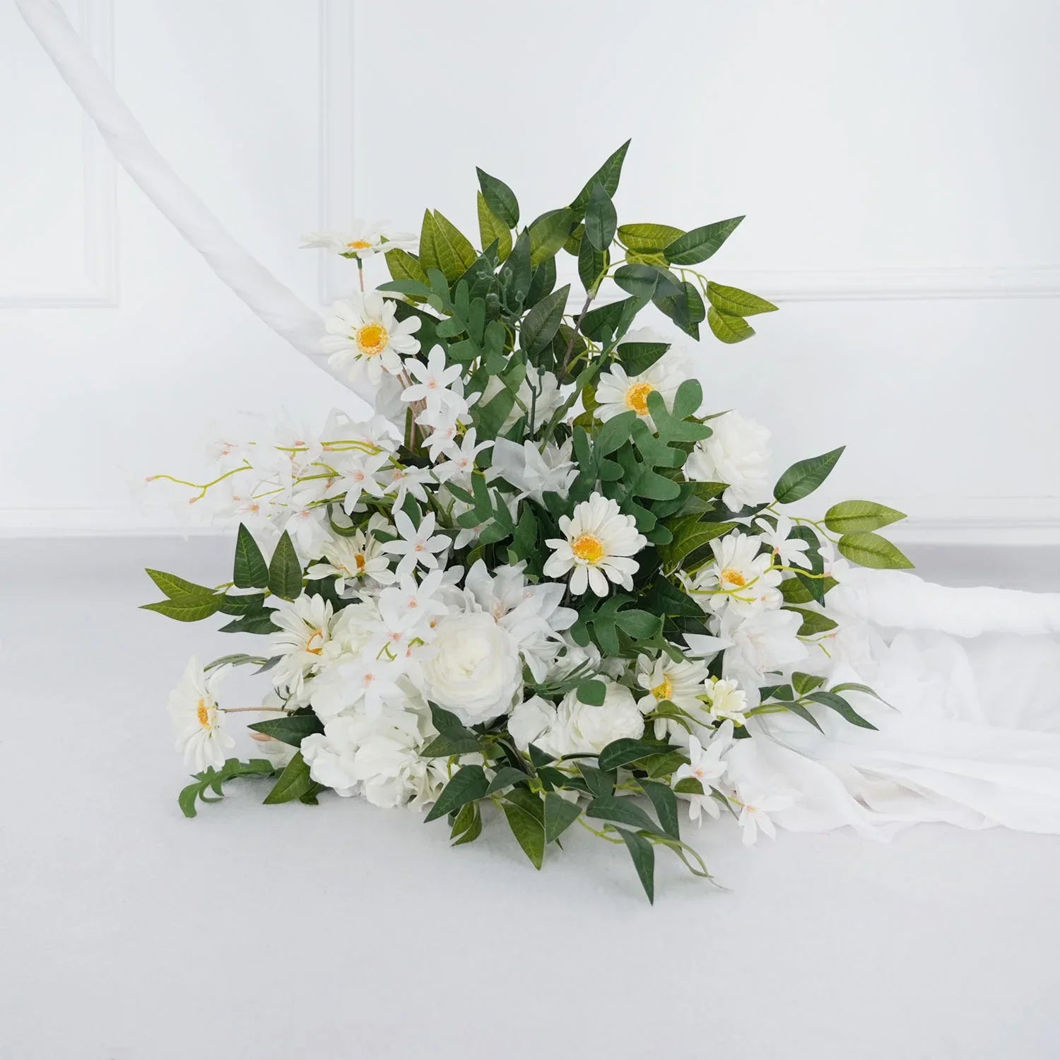 Uflower Artificial White Flower Row KT Background Wedding Decor SET80062 - Uflower