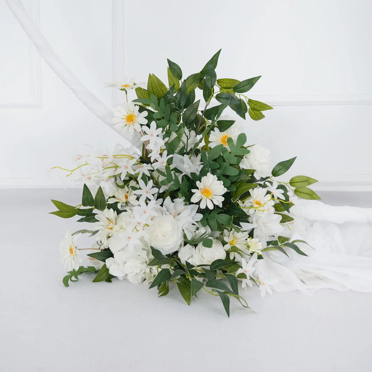 Uflower Artificial White Flower Row KT Background Wedding Decor SET80062 - Uflower
