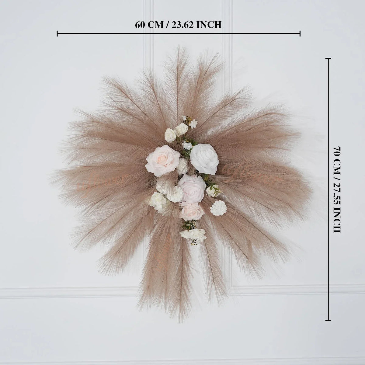 Uflower Pampas Grass Rose Wedding Floral Arrangement KT Backdrop Decor SET80163 - Uflower
