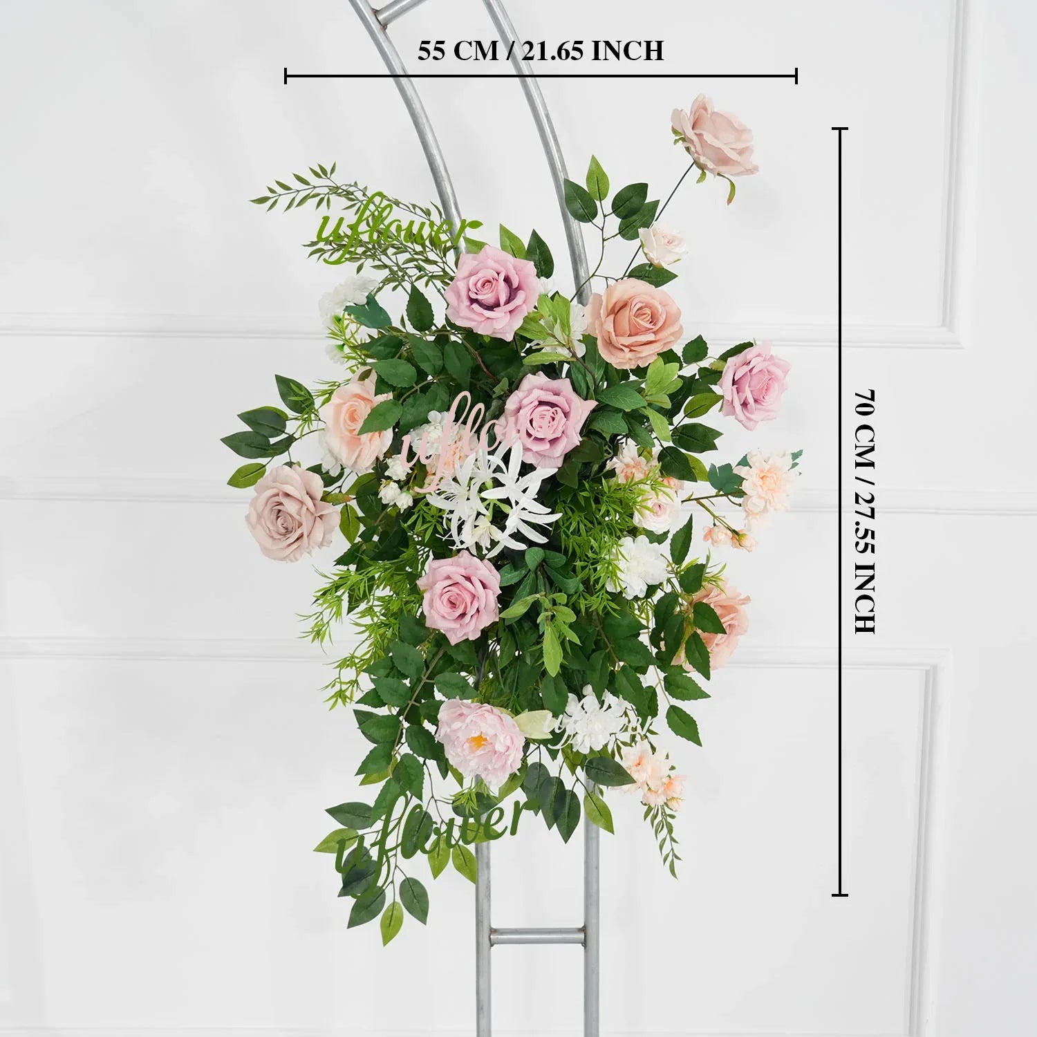 Uflower Pink Rose Green Leaf Hang Flower Floor Floral Wedding Party Event Props SET80148 - Uflower