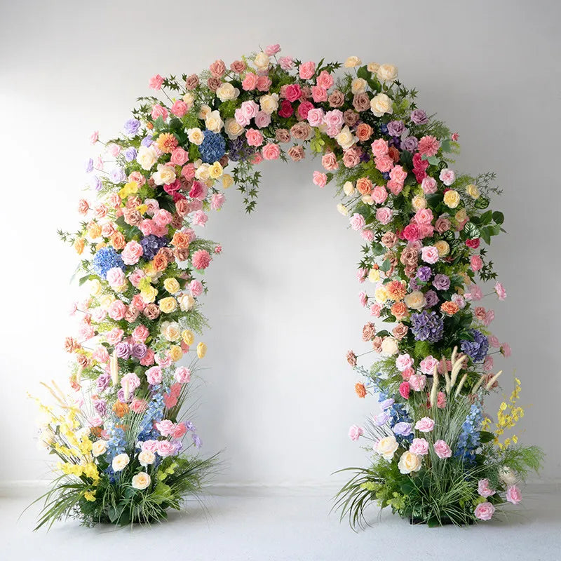 Uflower Colorful Rose Door Arch Floral Arrangement Set DD02731