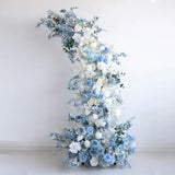 Uflower Blue Floral Arrangement Horn Arch Wedding Backdrop Props SET80135