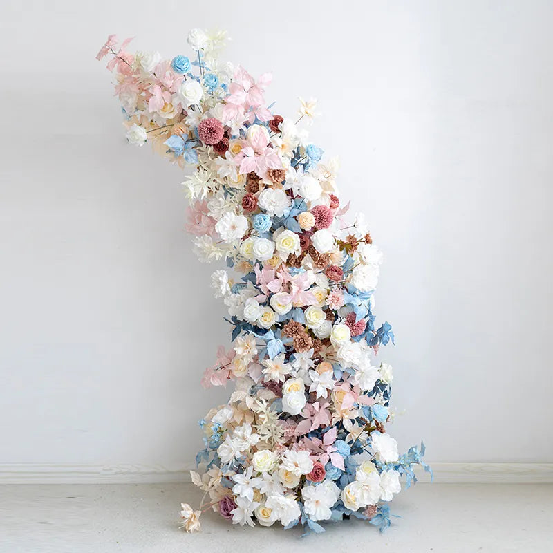 Uflower Mixcolor Floral Arrangement Horn Arch Wedding Backdrop Props SET80119