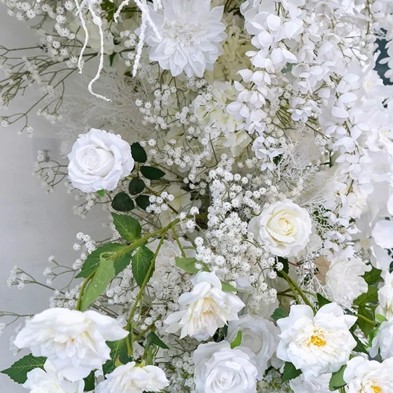 Uflower White Rose Door Arch Floral Arrangement Set DD02747