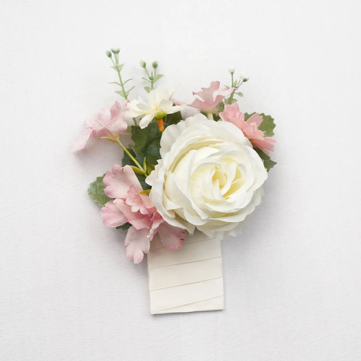 Uflower 6 broches boutonnieres rose blanc avec carte MG80001-02*6